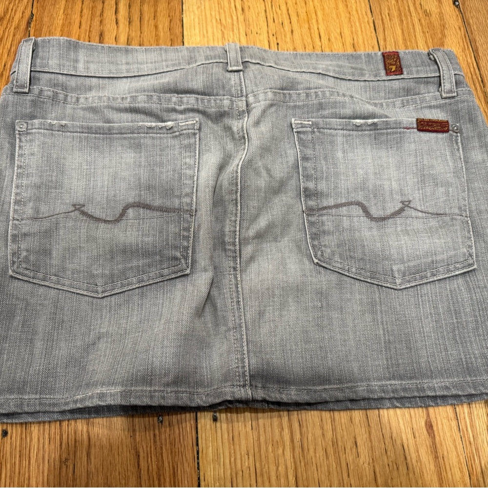 7 For All Mankind Denim Skirt Women 31 Gray Jean Mini Skirt Casual
